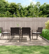 Gartenstühle mit Kissen 6 Stk. Braun 56,5x57x83 cm Poly Rattan