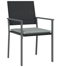 Gartenstühle mit Kissen 4 Stk. Schwarz 54x62,5x89cm Poly Rattan