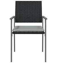 Gartenstühle mit Kissen 4 Stk. Schwarz 54x62,5x89cm Poly Rattan