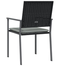 Gartenstühle mit Kissen 4 Stk. Schwarz 54x62,5x89cm Poly Rattan