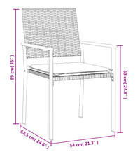 Gartenstühle mit Kissen 4 Stk. Schwarz 54x62,5x89cm Poly Rattan