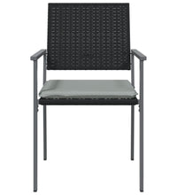 Gartenstühle mit Kissen 6 Stk. Schwarz 54x62,5x89cm Poly Rattan