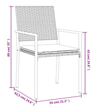 Gartenstühle mit Kissen 6 Stk. Schwarz 54x62,5x89cm Poly Rattan