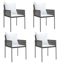 Gartenstühle mit Kissen 4 Stk. Braun 54x61x83 cm Poly Rattan