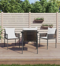 Gartenstühle mit Kissen 4 Stk. Braun 54x61x83 cm Poly Rattan