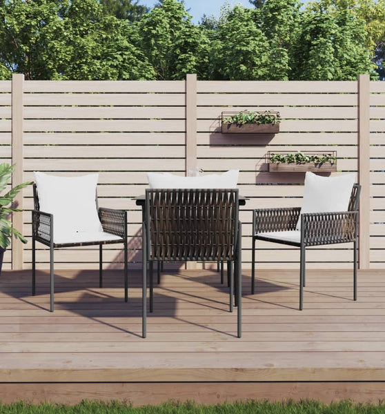 Gartenstühle mit Kissen 4 Stk. Braun 54x61x83 cm Poly Rattan