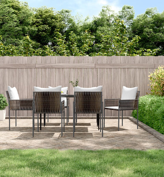 Gartenstühle mit Kissen 6 Stk. Braun 54x61x83 cm Poly Rattan