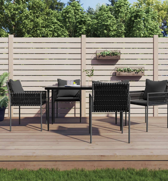 Gartenstühle mit Kissen 4 Stk. Schwarz 54x61x83 cm Poly Rattan