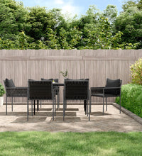 Gartenstühle mit Kissen 6 Stk. Schwarz 54x61x83 cm Poly Rattan