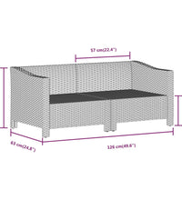 7-tlg. Garten-Lounge-Set mit Kissen Grau Poly Rattan