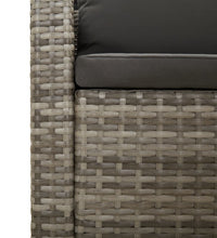 11-tlg. Garten-Lounge-Set mit Kissen Grau Poly Rattan