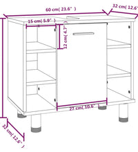 3-tlg. Badmöbel-Set Räuchereiche Holzwerkstoff