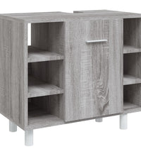 4-tlg. Badmöbel-Set Grau Sonoma Holzwerkstoff