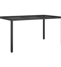 7-tlg. Garten-Essgruppe mit Kissen Schwarz Poly Rattan