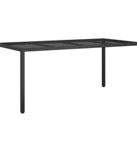 7-tlg. Garten-Essgruppe mit Kissen Schwarz Poly Rattan