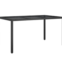 7-tlg. Garten-Essgruppe mit Kissen Schwarz Poly Rattan