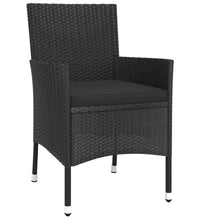 11-tlg. Garten-Essgruppe mit Kissen Schwarz Poly Rattan