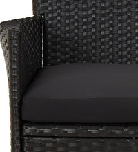 11-tlg. Garten-Essgruppe mit Kissen Schwarz Poly Rattan