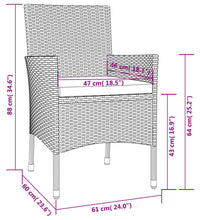 11-tlg. Garten-Essgruppe mit Kissen Schwarz Poly Rattan