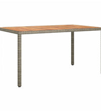 7-tlg. Garten-Essgruppe mit Kissen Grau Poly Rattan