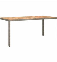 7-tlg. Garten-Essgruppe mit Kissen Grau Poly Rattan