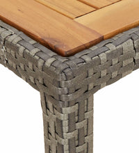 7-tlg. Garten-Essgruppe mit Kissen Grau Poly Rattan