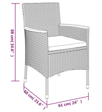 7-tlg. Garten-Essgruppe mit Kissen Grau Poly Rattan