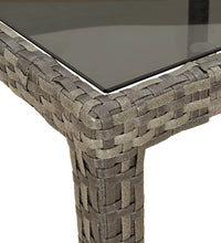 7-tlg. Garten-Essgruppe mit Kissen Grau Poly Rattan