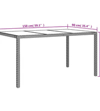 7-tlg. Garten-Essgruppe mit Kissen Grau Poly Rattan