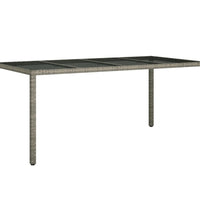 7-tlg. Garten-Essgruppe mit Kissen Grau Poly Rattan