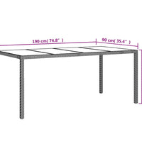 7-tlg. Garten-Essgruppe mit Kissen Grau Poly Rattan