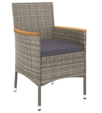 11-tlg. Garten-Essgruppe mit Kissen Grau Poly Rattan