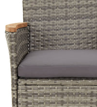 11-tlg. Garten-Essgruppe mit Kissen Grau Poly Rattan