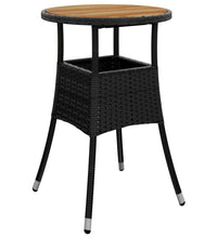 5-tlg. Garten-Bistro-Set mit Kissen Schwarz Poly Rattan