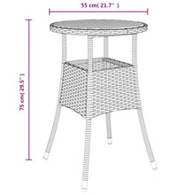 5-tlg. Garten-Bistro-Set mit Kissen Schwarz Poly Rattan