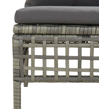 7-tlg. Garten-Lounge-Set mit Kissen Grau Poly Rattan