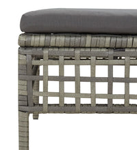 7-tlg. Garten-Lounge-Set mit Kissen Grau Poly Rattan