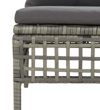 10-tlg. Garten-Lounge-Set mit Kissen Grau Poly Rattan