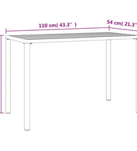 Garten-Esstisch Anthrazit 110x54x70 cm Stahl