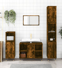 Badschrank Räuchereiche 30x30x100 cm Holzwerkstoff