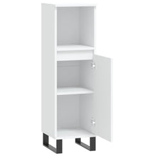 Badschrank Weiß 30x30x100 cm Holzwerkstoff