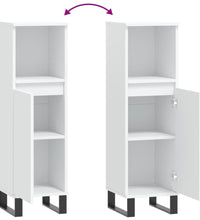 Badschrank Weiß 30x30x100 cm Holzwerkstoff