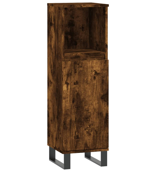 Badschrank Räuchereiche 30x30x100 cm Holzwerkstoff