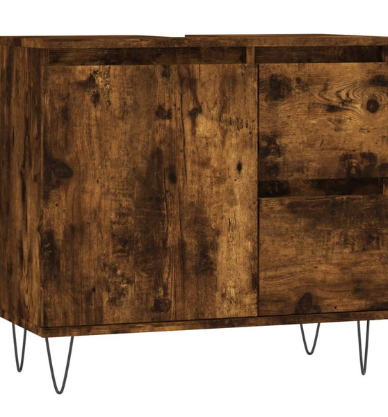 Badschrank Räuchereiche 65x33x60 cm Holzwerkstoff