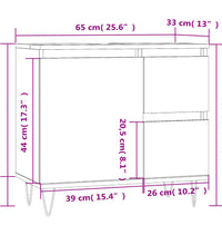 Badschrank Räuchereiche 65x33x60 cm Holzwerkstoff