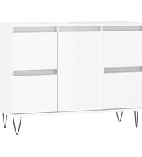 Badschrank Hochglanz-Weiß 80x33x60 cm Holzwerkstoff