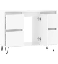 Badschrank Hochglanz-Weiß 80x33x60 cm Holzwerkstoff