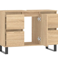 Badschrank Sonoma-Eiche 80x33x60 cm Holzwerkstoff