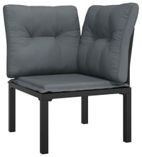 9-tlg. Garten-Lounge-Set Schwarz und Grau Poly Rattan
