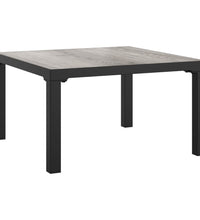 9-tlg. Garten-Lounge-Set Schwarz und Grau Poly Rattan